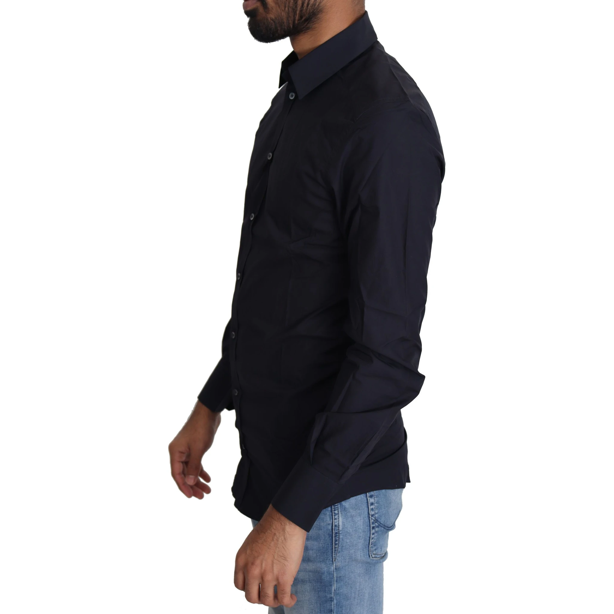 Navy Blue Cotton Formal Dress Shirt