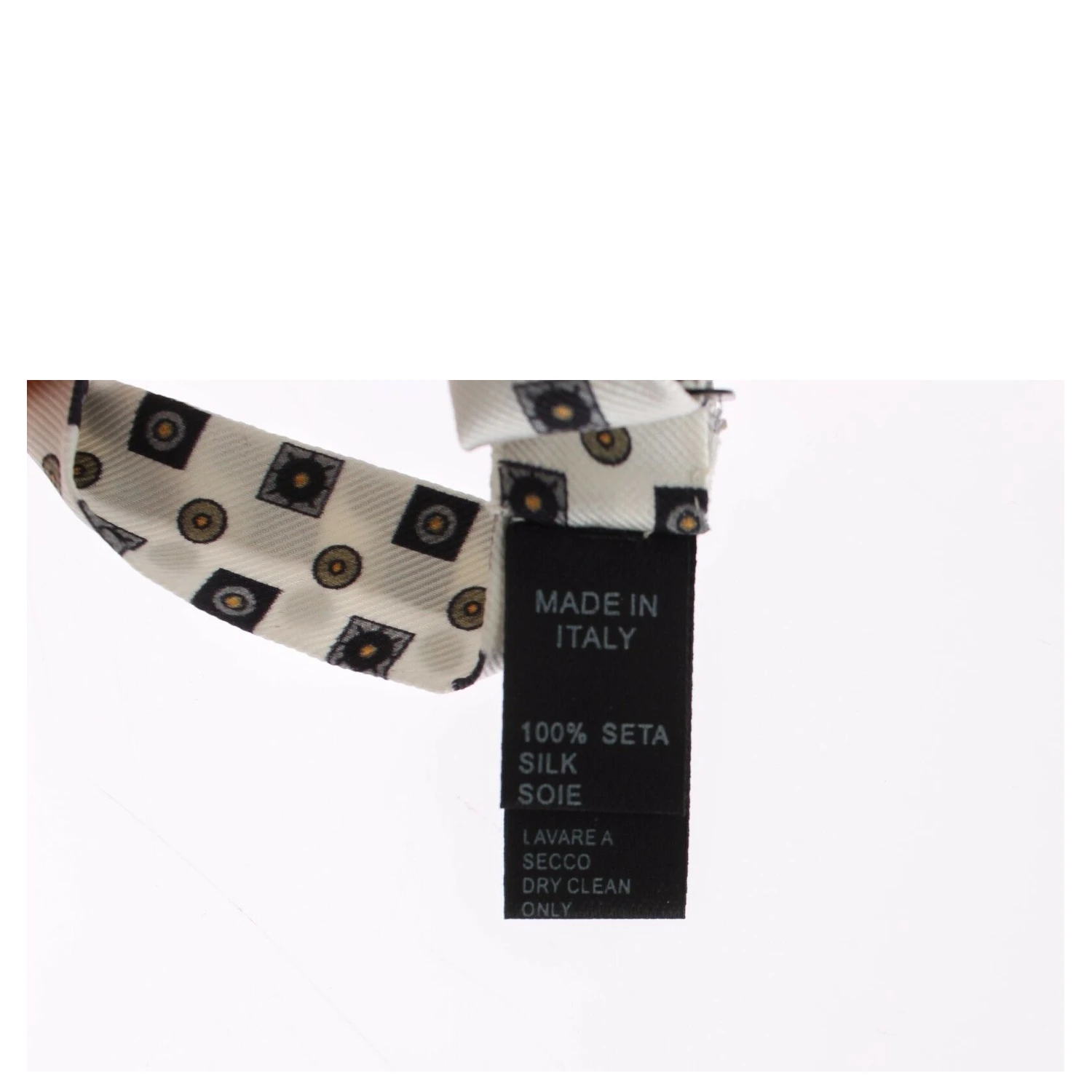 White Silk Bowtie Leather Men Belt Gift Box
