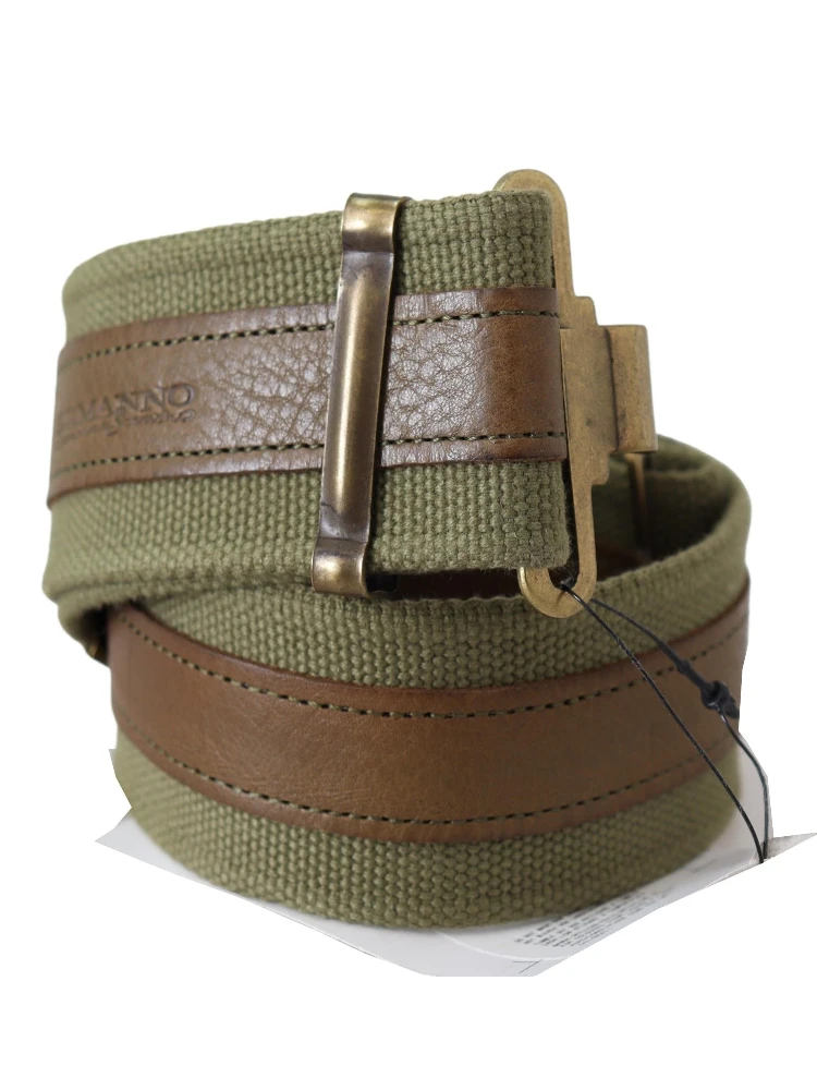 Green Leather Rustic Bronze Buckle Army Belt alternative