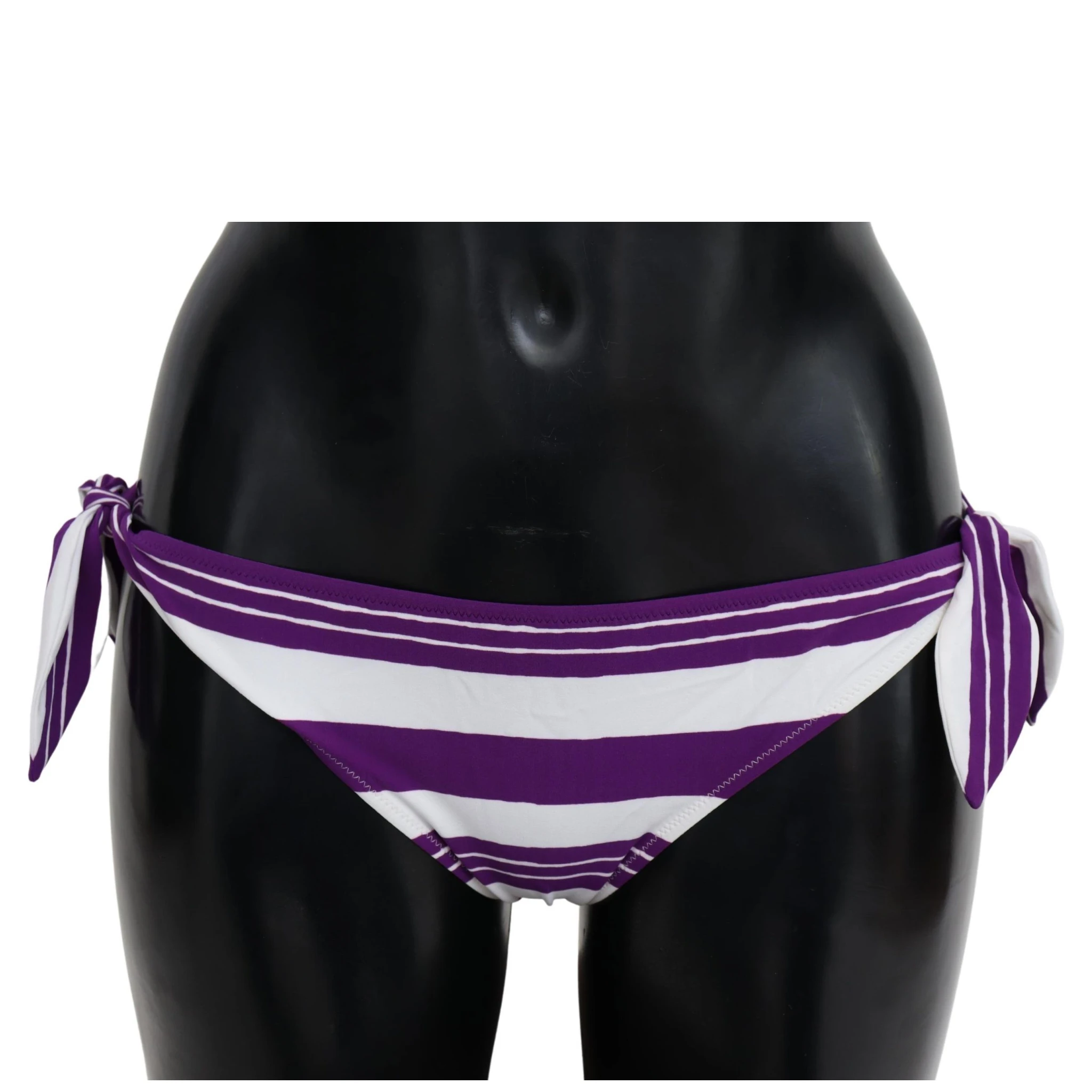 Purple White Stripes Beachwear Bikini Bottom