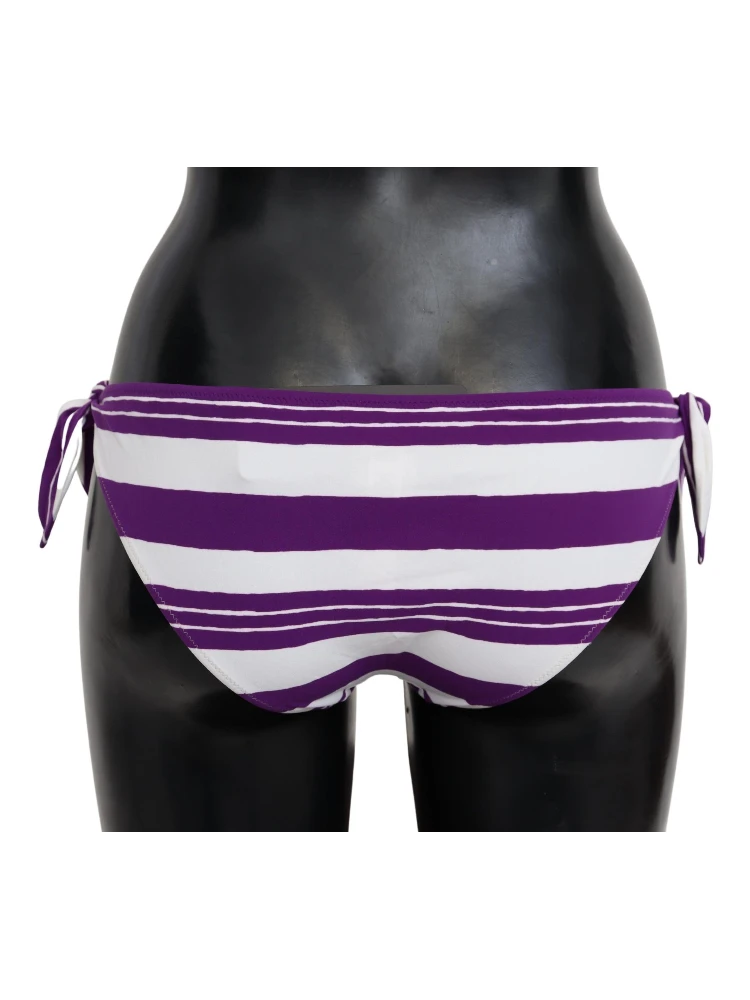 Purple White Stripes Beachwear Bikini Bottom alternative