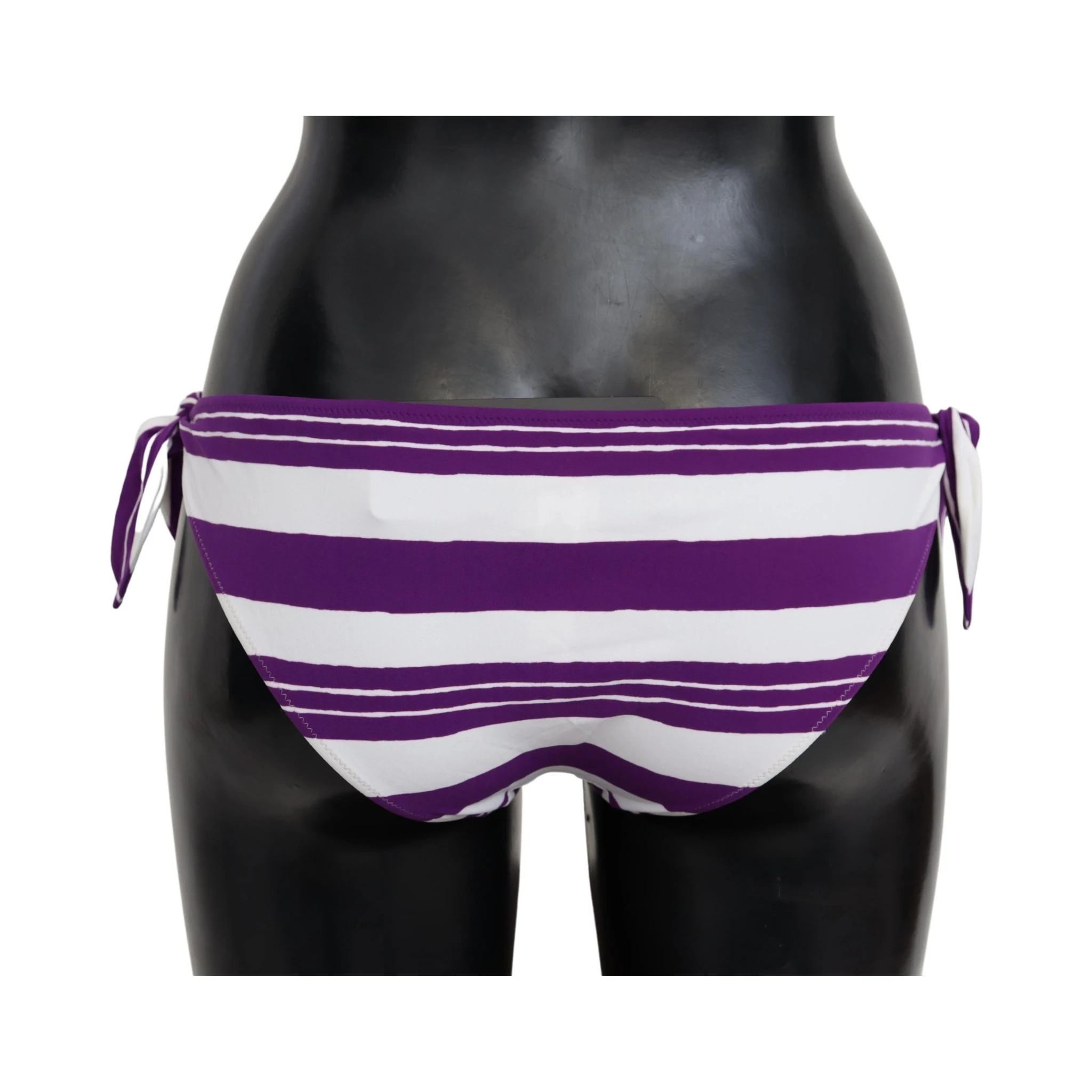 Purple White Stripes Beachwear Bikini Bottom