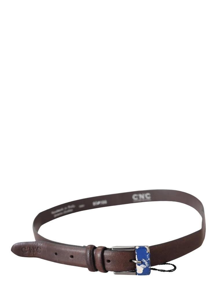 Brown Genuine Leather Silver Buckle Belt alternative