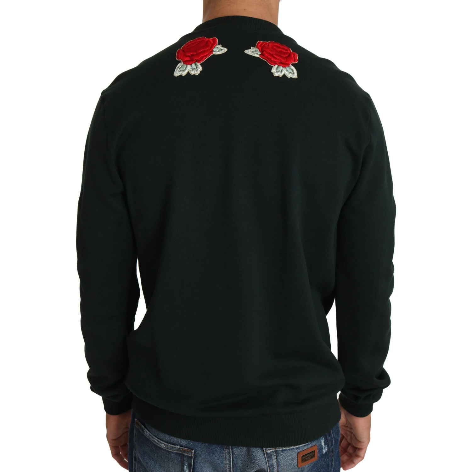Green Crystal Heart Roses Gun Sweater