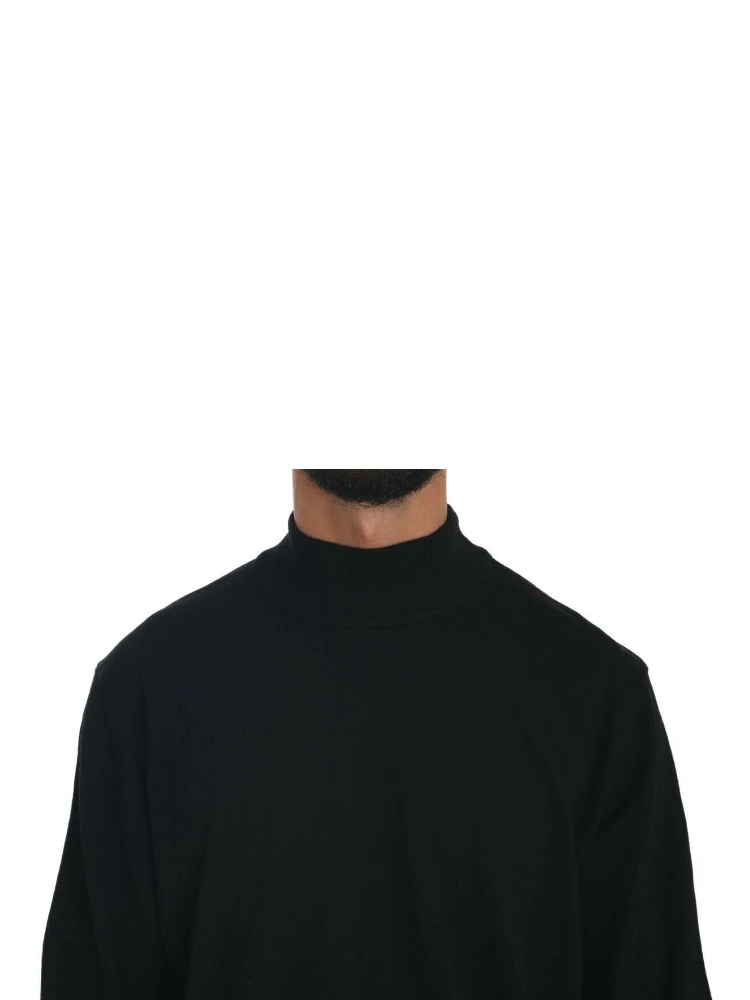 Black Turtle Neck Pullover Top Virgin Wool Sweater alternative