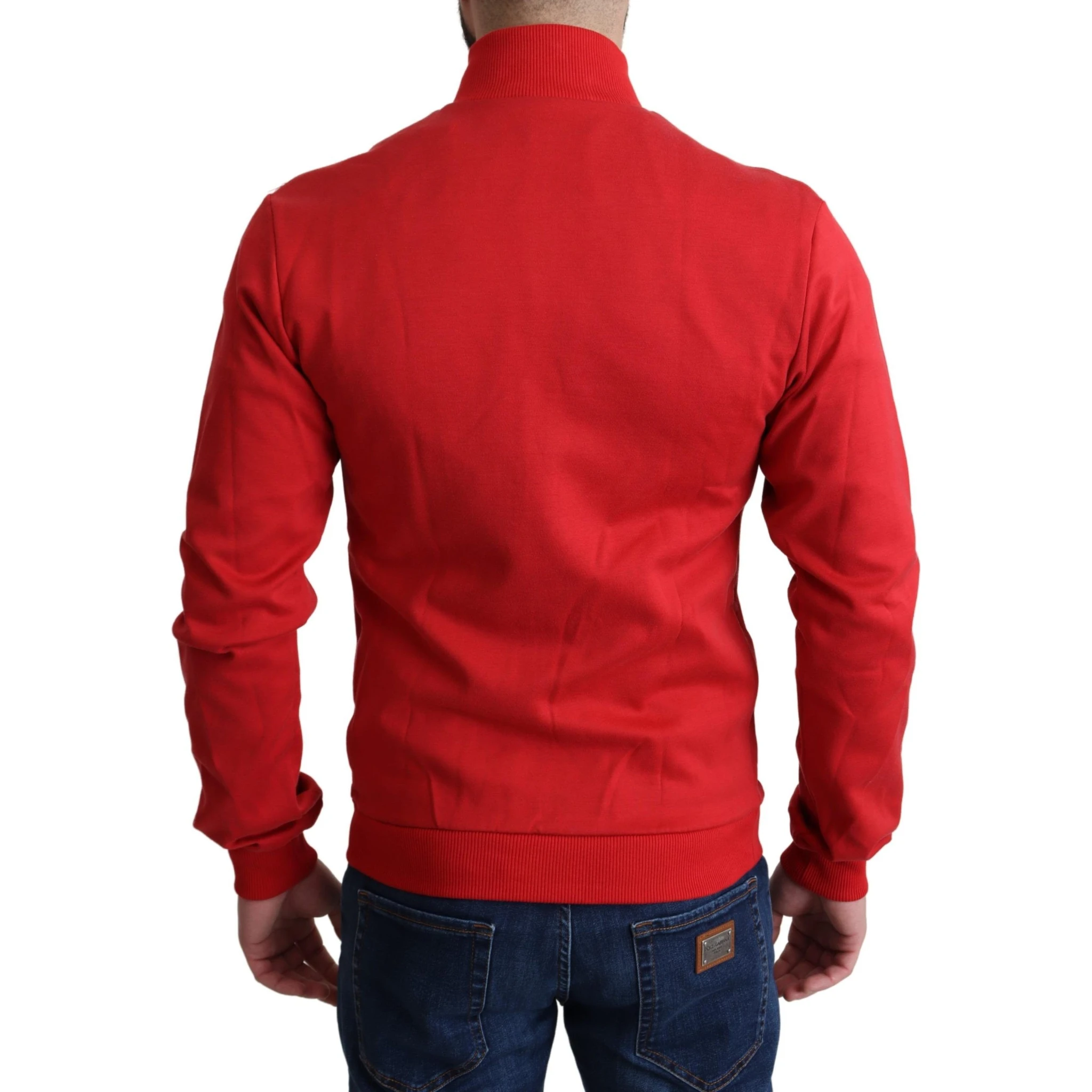 Red DG Motor Club Zippered Cardigan Sweater