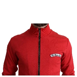 Red DG Motor Club Zippered Cardigan Sweater