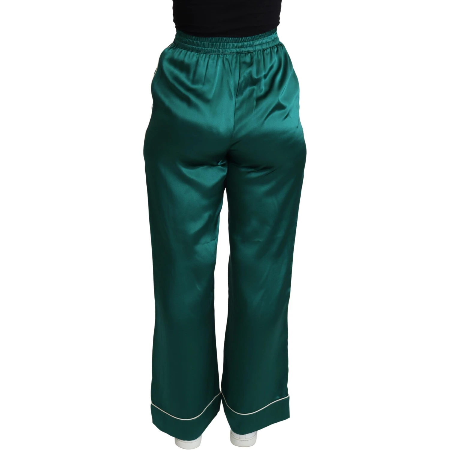 Green High Waist Pajama Trouser Silk Pant