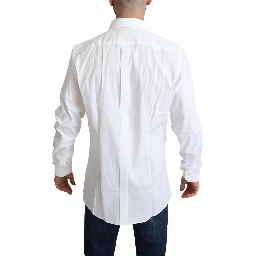 White Cotton Stretch Men Dress Formal Shirt