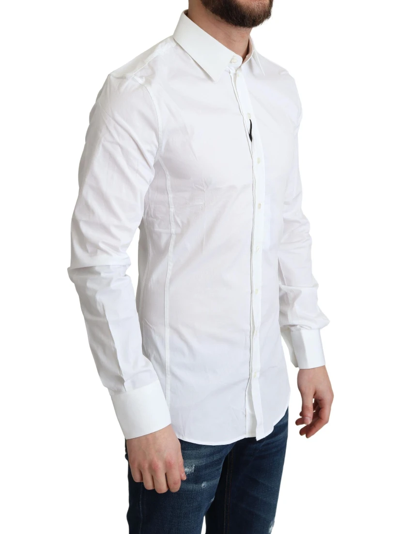 White Cotton Stretch Men Formal SICILIA Shirt