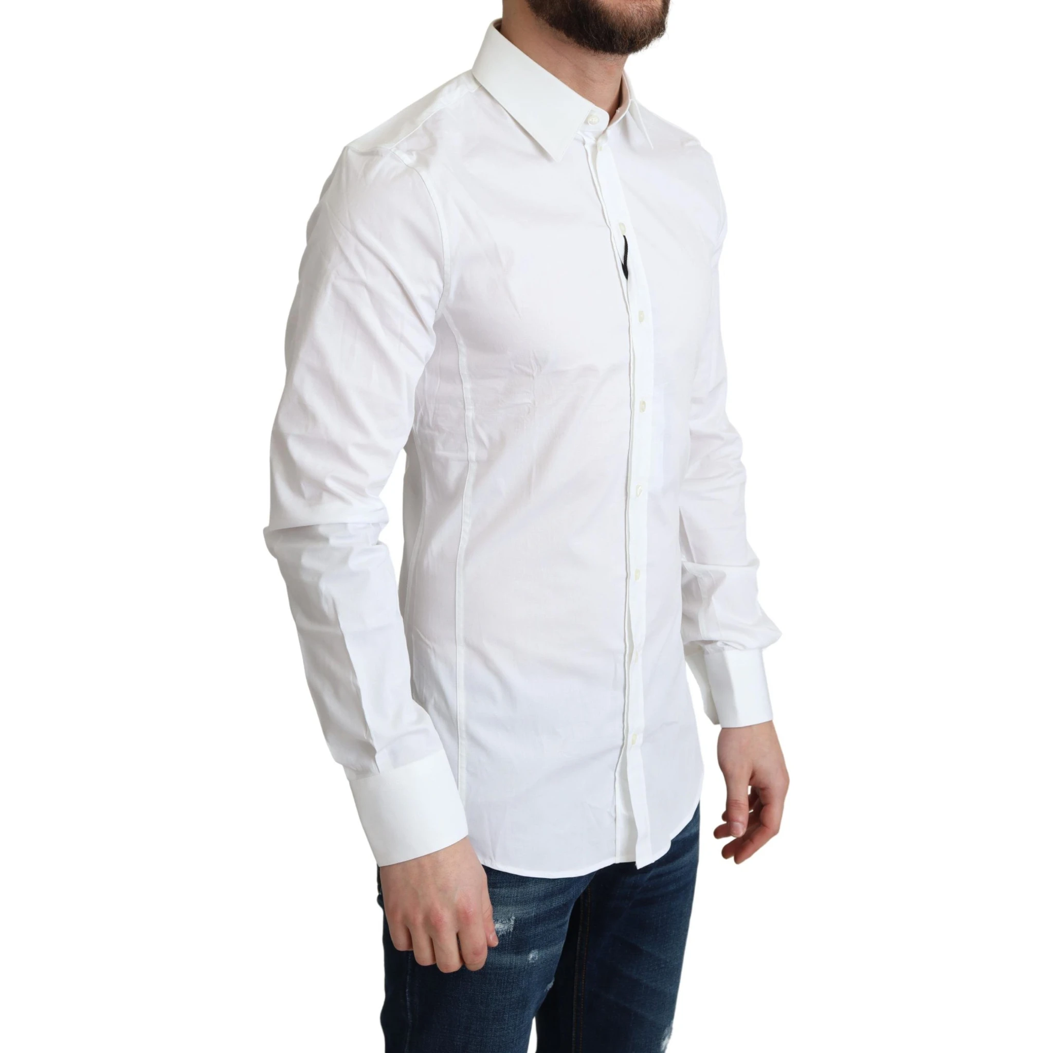 White Cotton Stretch Men Formal SICILIA Shirt