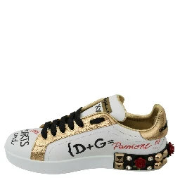 White Roses Sequined Crystal Womens Sneakers Shoes