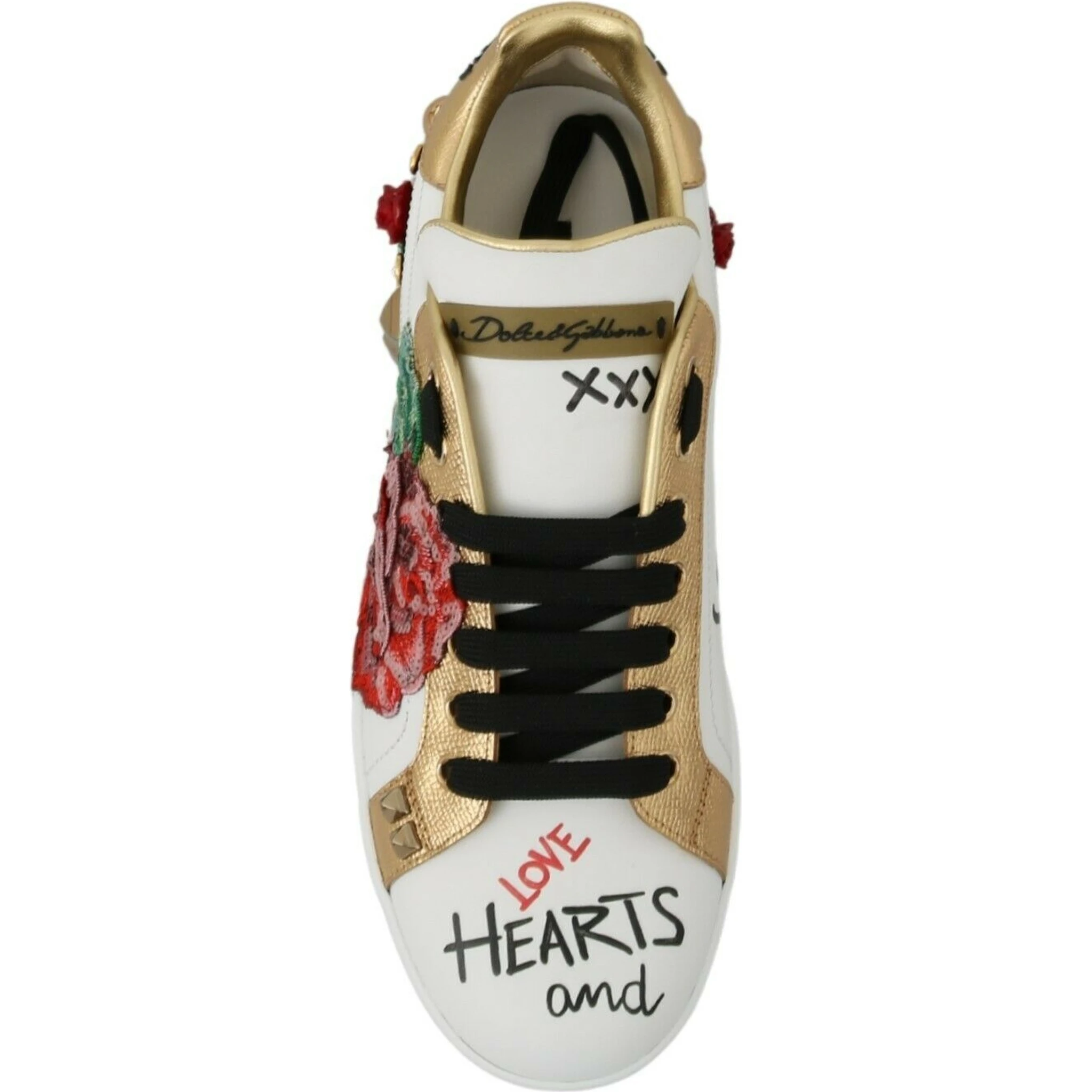 White Roses Sequined Crystal Womens Sneakers Shoes