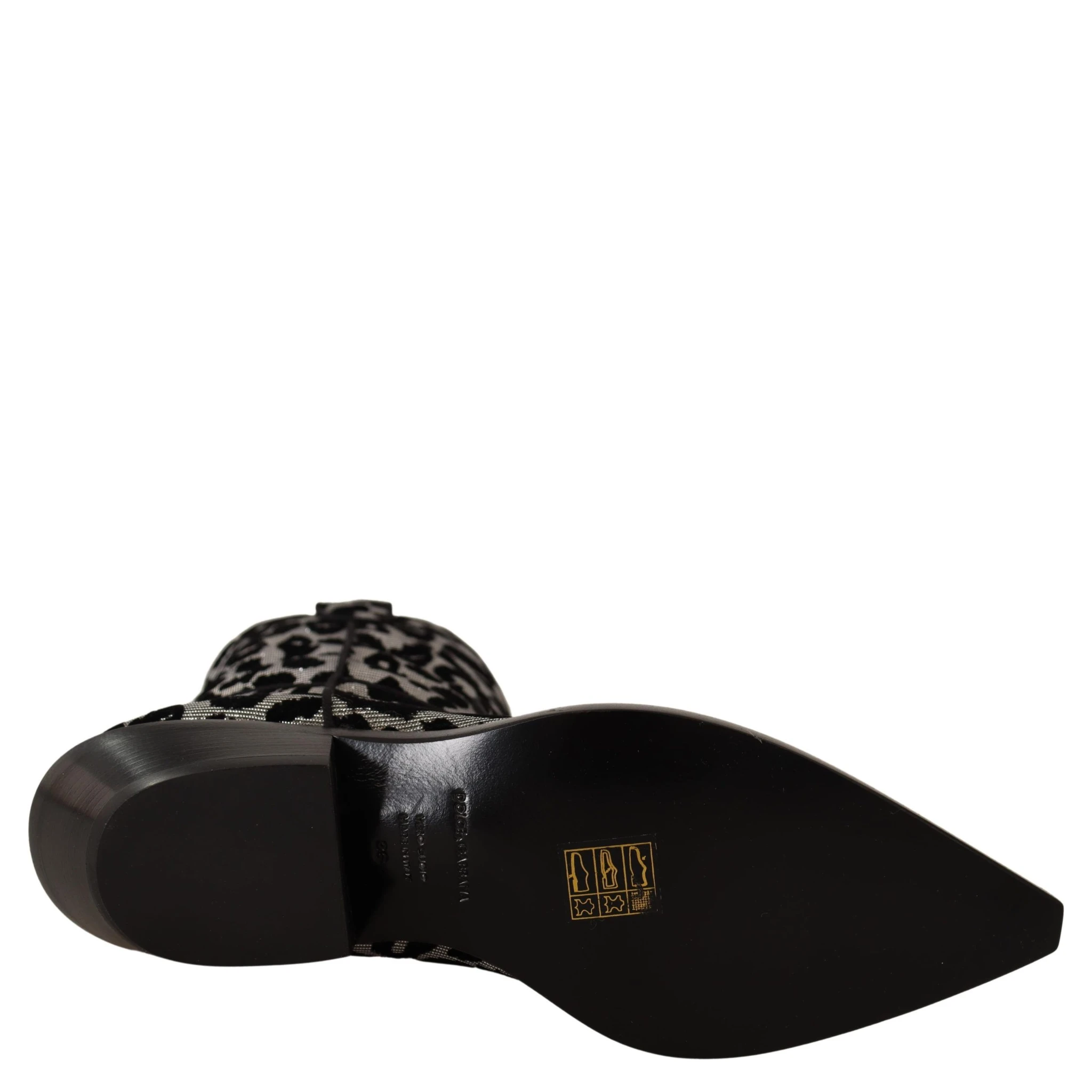 Gray Black Leopard Cowboy Boots Shoes