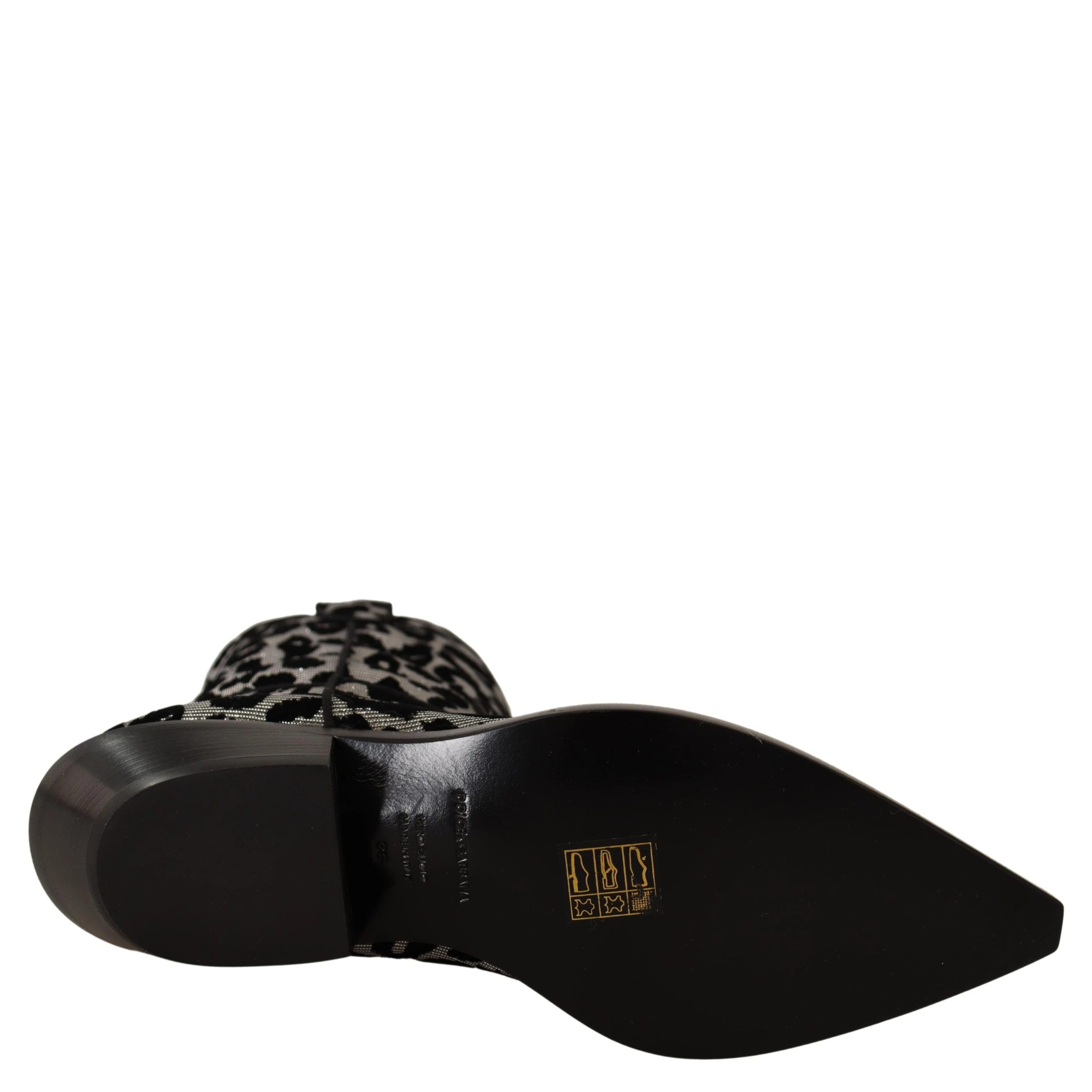 Gray Black Leopard Cowboy Boots Shoes