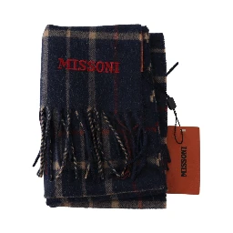 Black Checkered Unisex Neck Wrap Fringes Scarf