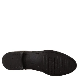 Black Leather Ankle High Flat Boots Shoes