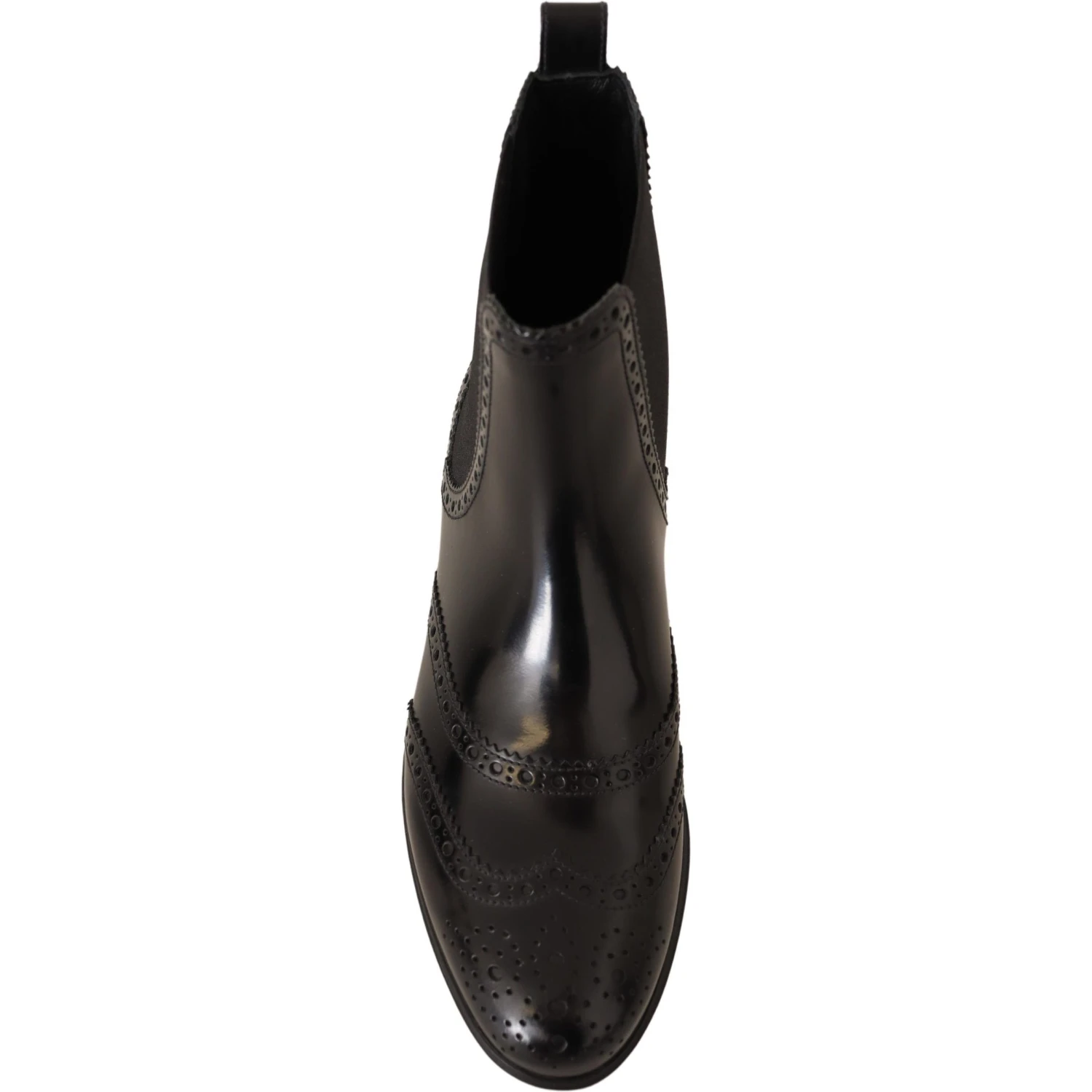 Black Leather Ankle High Flat Boots Shoes