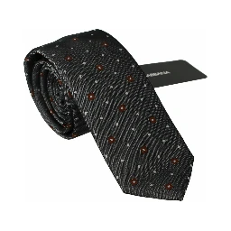 Gray Patterned Classic Mens Slim Necktie