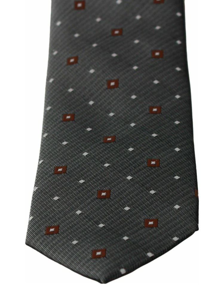 Gray Patterned Classic Mens Slim Necktie alternative