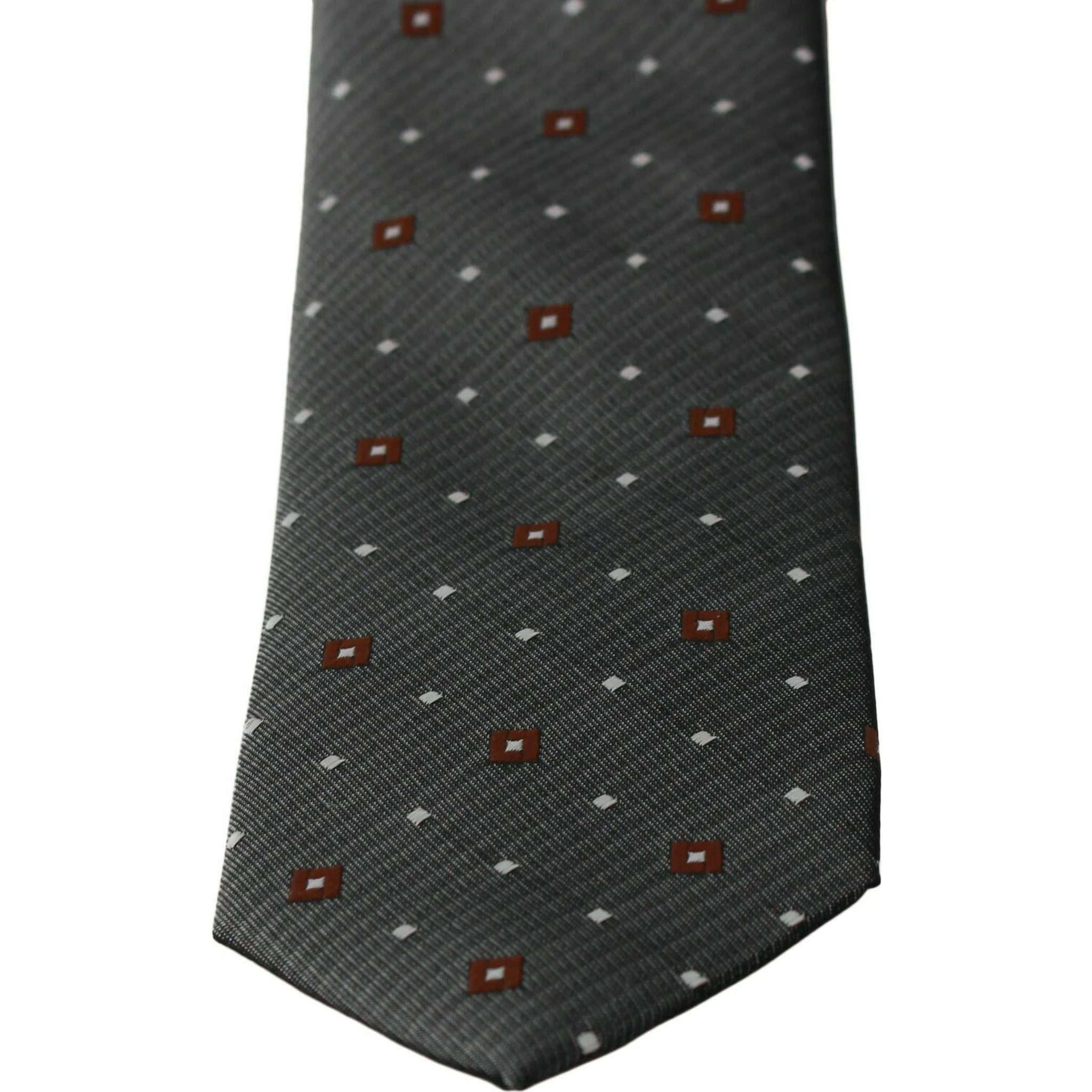Gray Patterned Classic Mens Slim Necktie