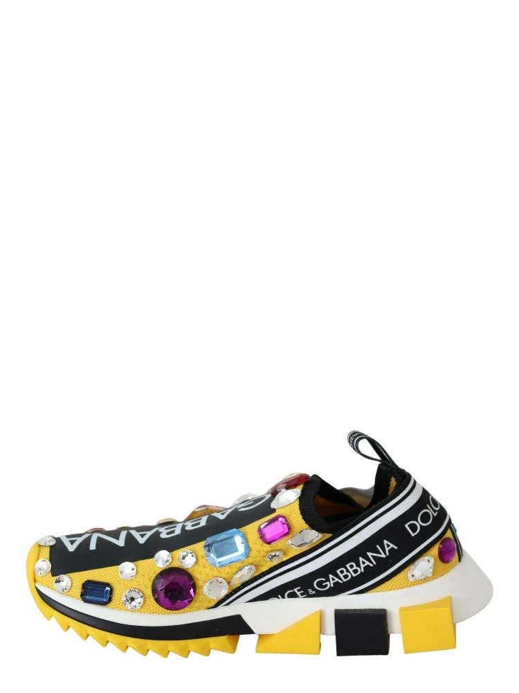Yellow Multicolor Crystals Sneakers Shoes alternative