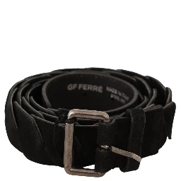 Black WX Silver Tone Buckle Waist Belt