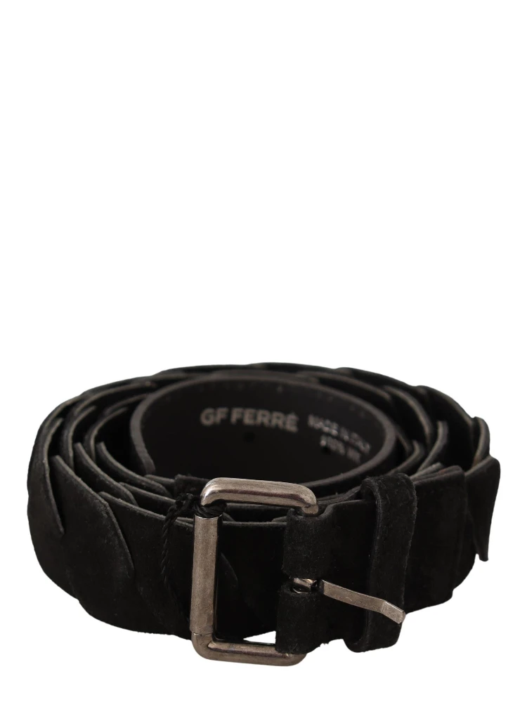 Black WX Silver Tone Buckle Waist Belt