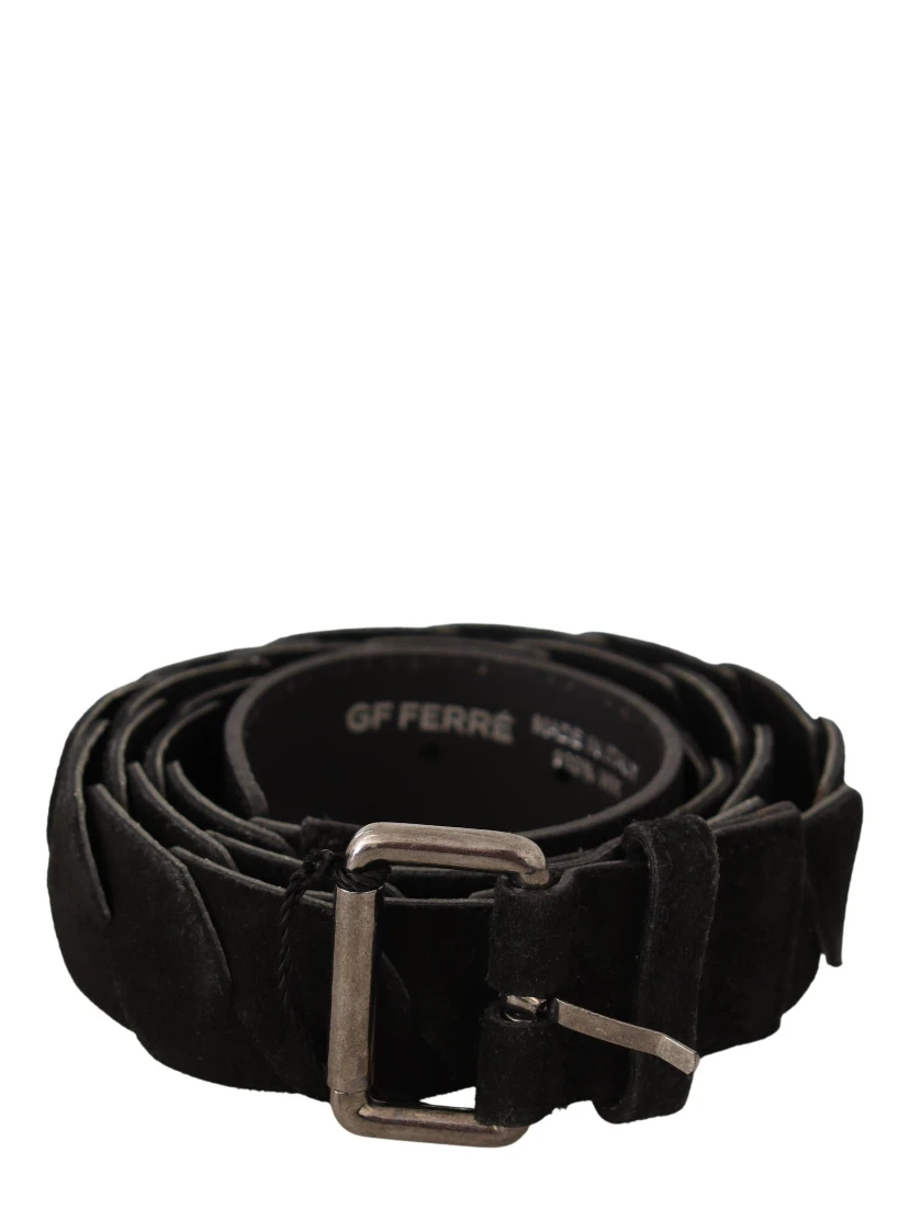 Black WX Silver Tone Buckle Waist Belt