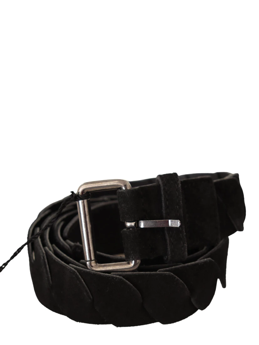 Black WX Silver Tone Buckle Waist Belt