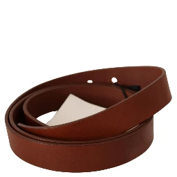 Brown Leather Silver Fastening Belt