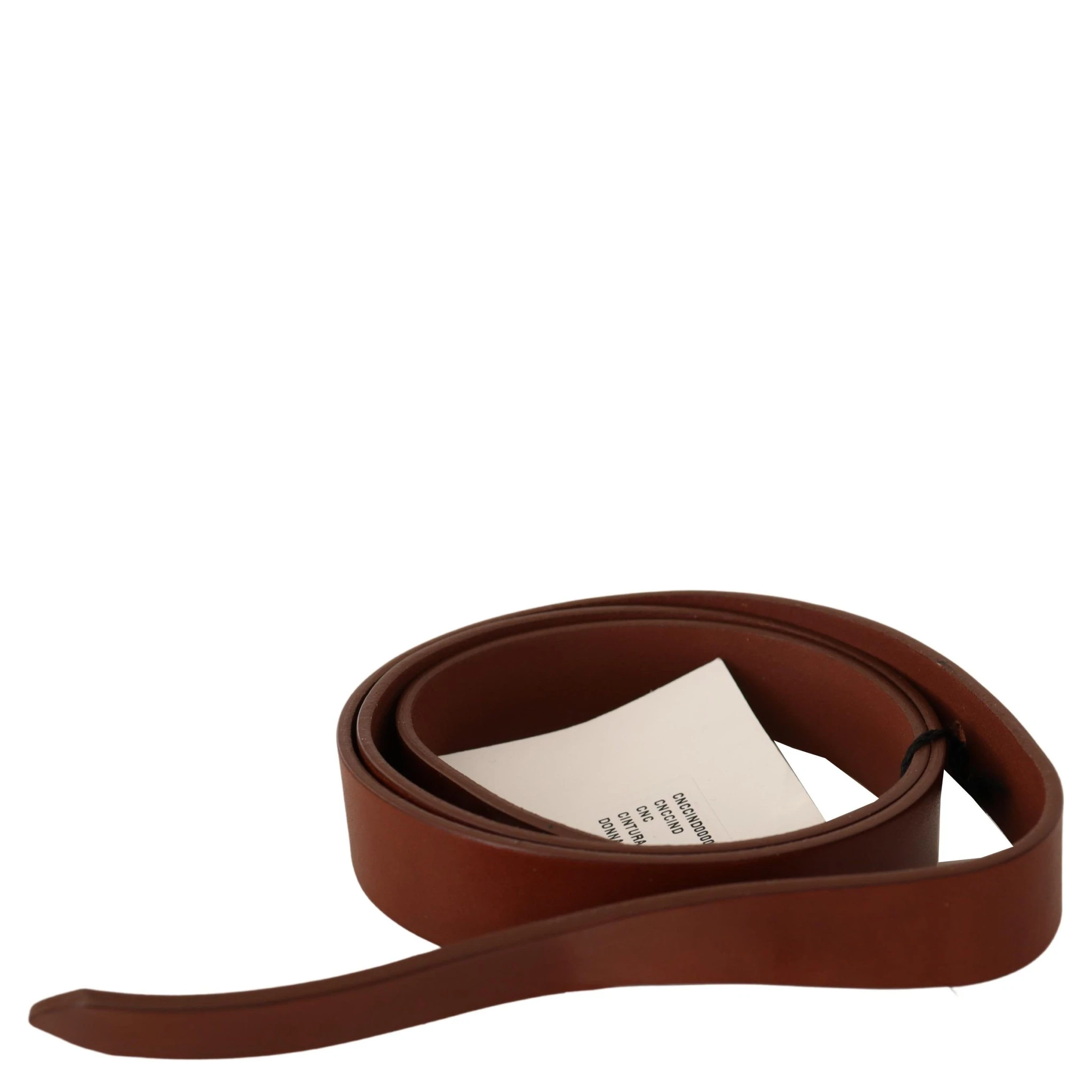 Brown Leather Silver Fastening Belt
