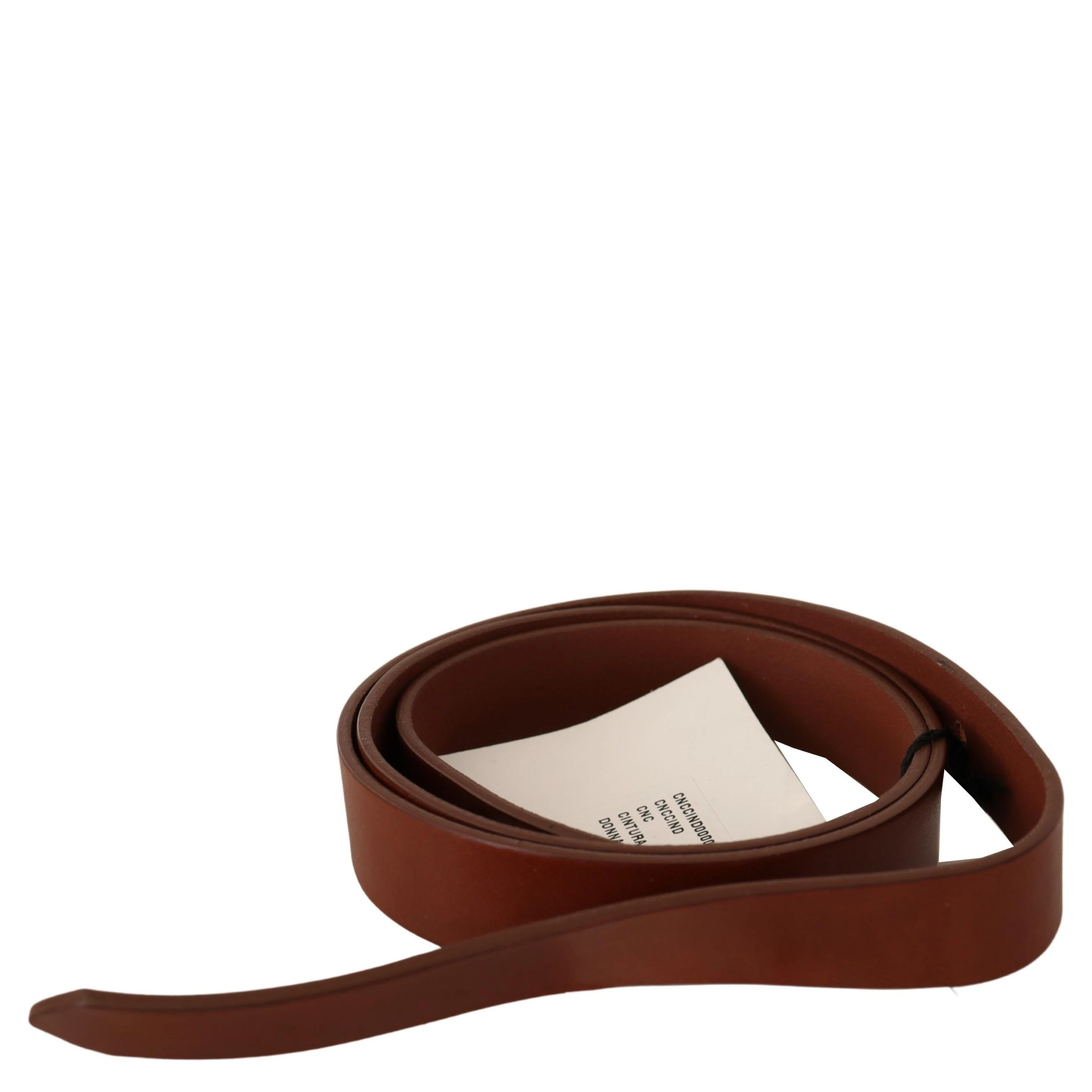 Brown Leather Silver Fastening Belt