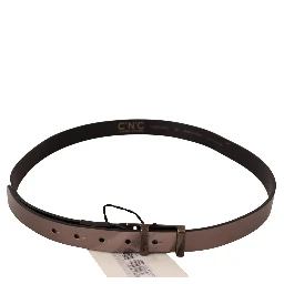 Pink Metallic Leather Buckle Belt