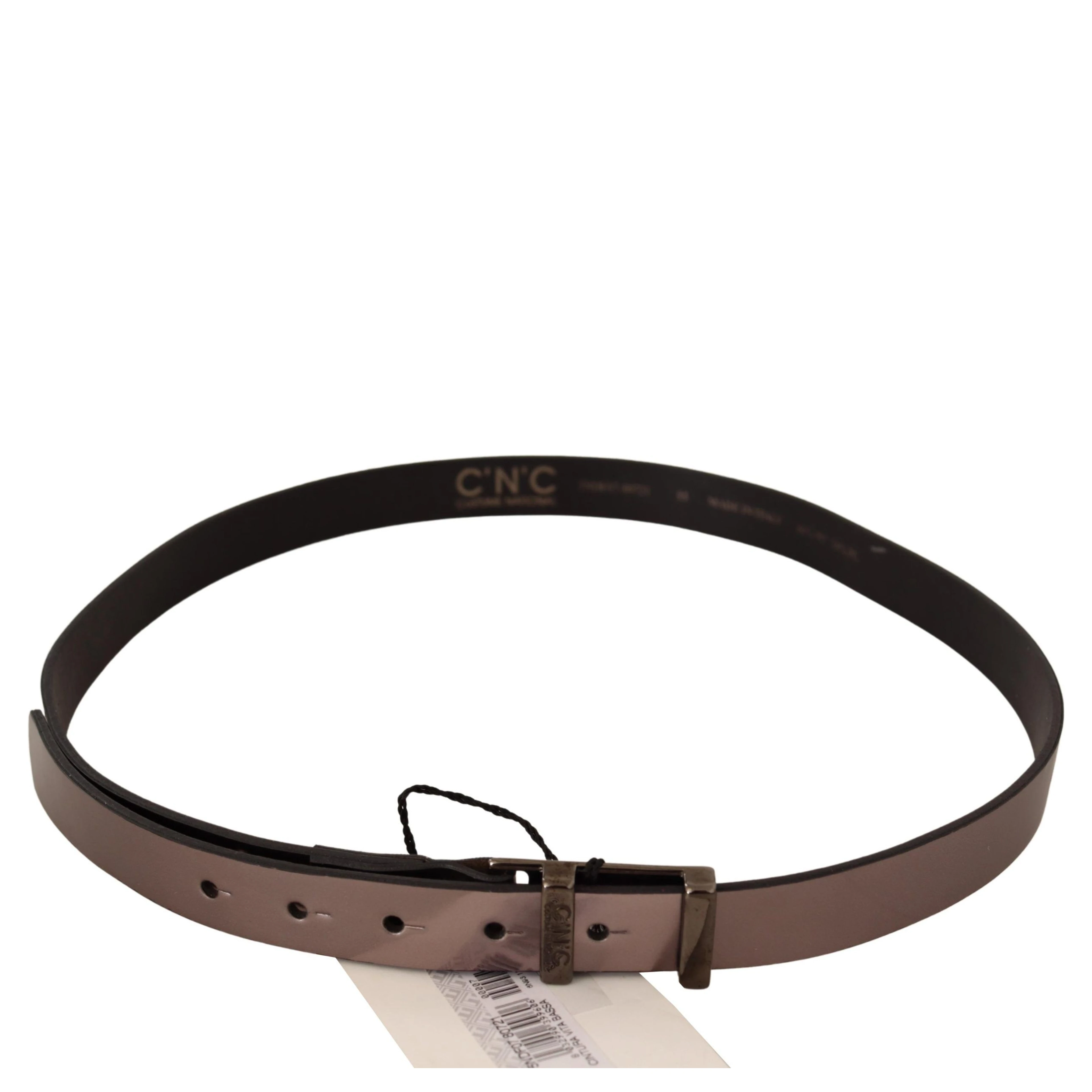 Pink Metallic Leather Buckle Belt
