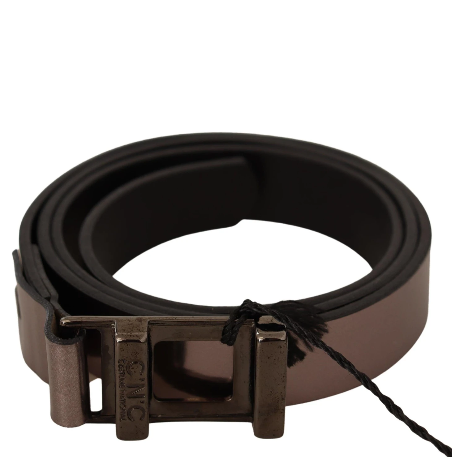 Pink Metallic Leather Buckle Belt