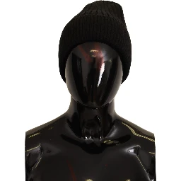 Black Wool Knit Women Winter Hat