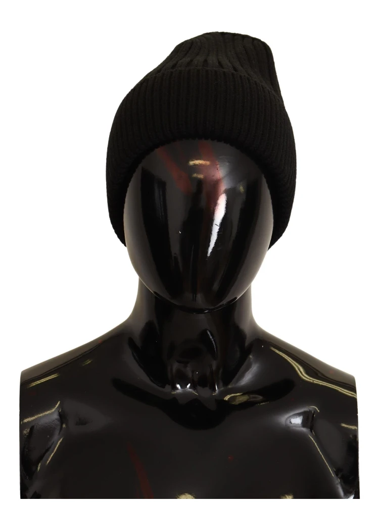 Black Wool Knit Women Winter Hat
