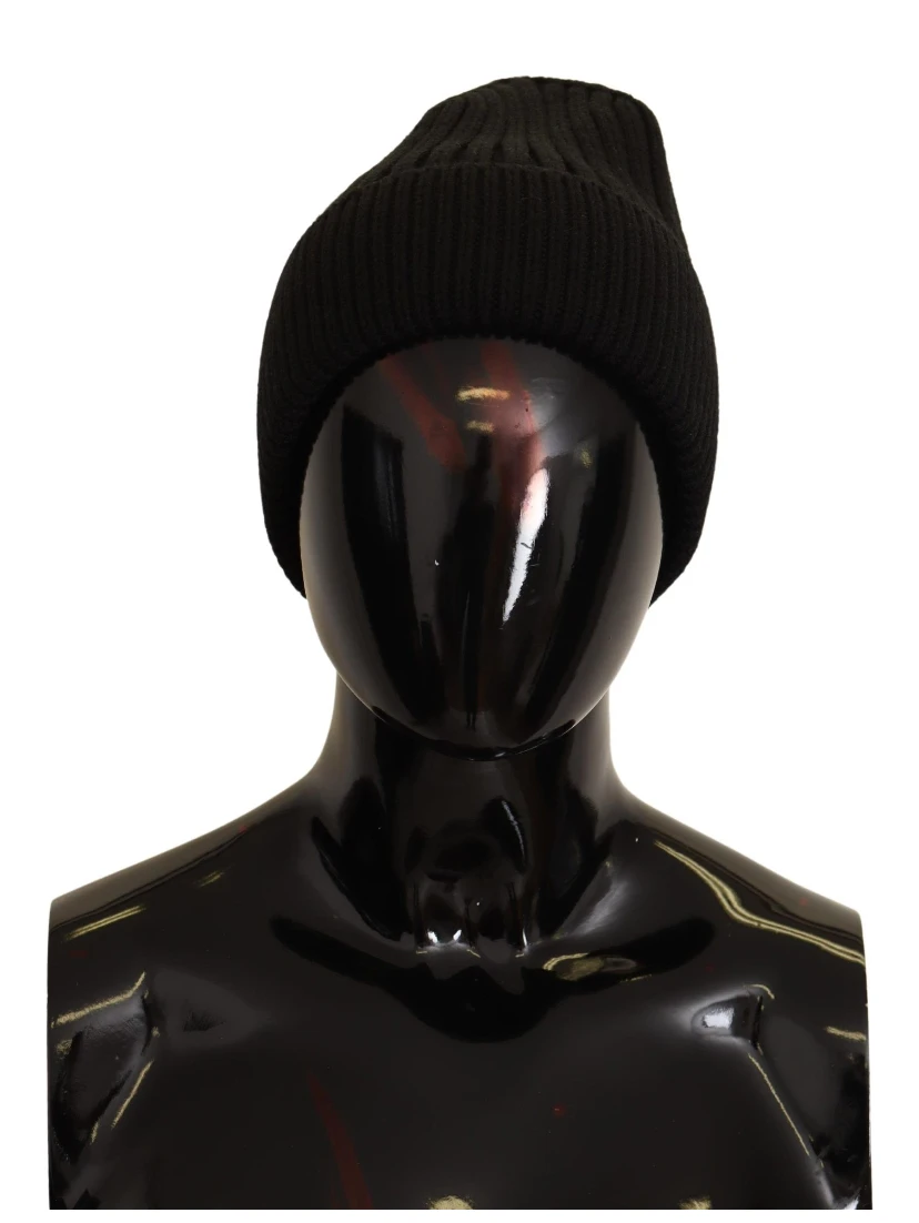Black Wool Knit Women Winter Hat