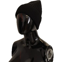 Black Wool Knit Women Winter Hat