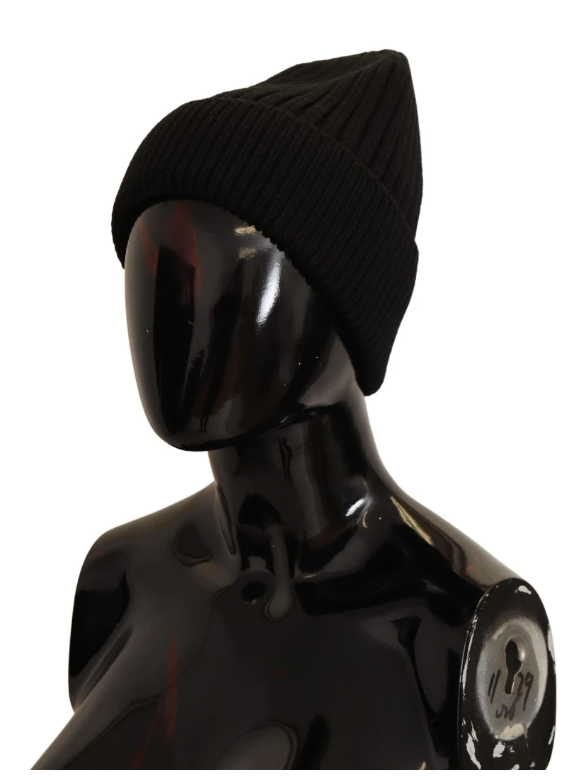 Black Wool Knit Women Winter Hat