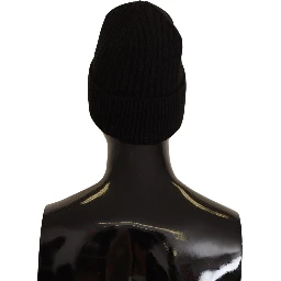Black Wool Knit Women Winter Hat