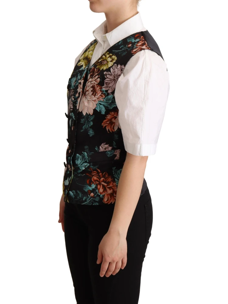 Black Jacquard Floral Waistcoat Vest alternative