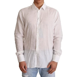 White Cotton Floral Pattern MARTINI Shirt