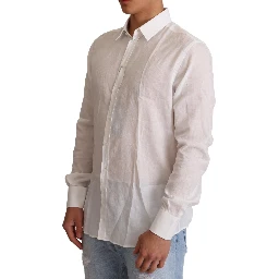 White Cotton Floral Pattern MARTINI Shirt
