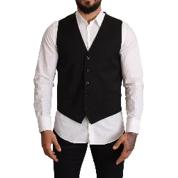 Black Wool Formal Waistcoat Dress