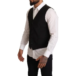 Black Wool Formal Waistcoat Dress