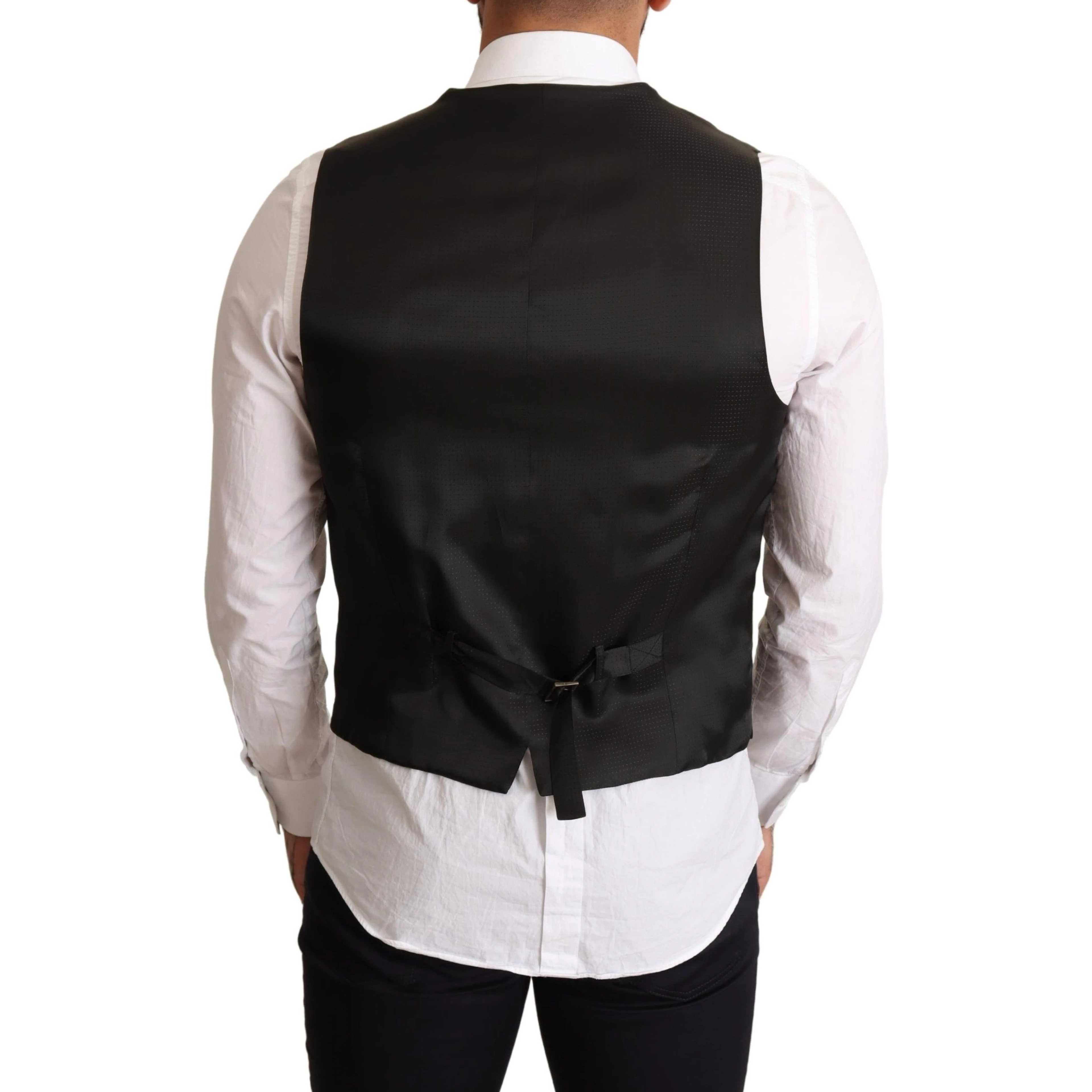 Black Wool Formal Waistcoat Dress