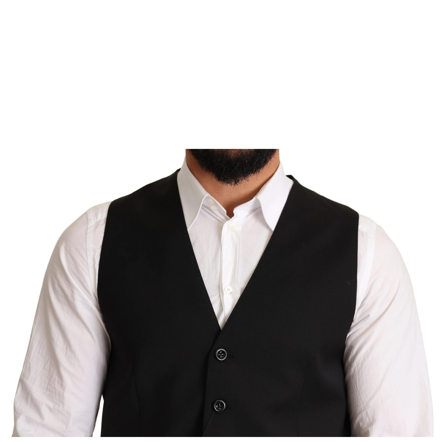 Black Wool Formal Waistcoat Dress