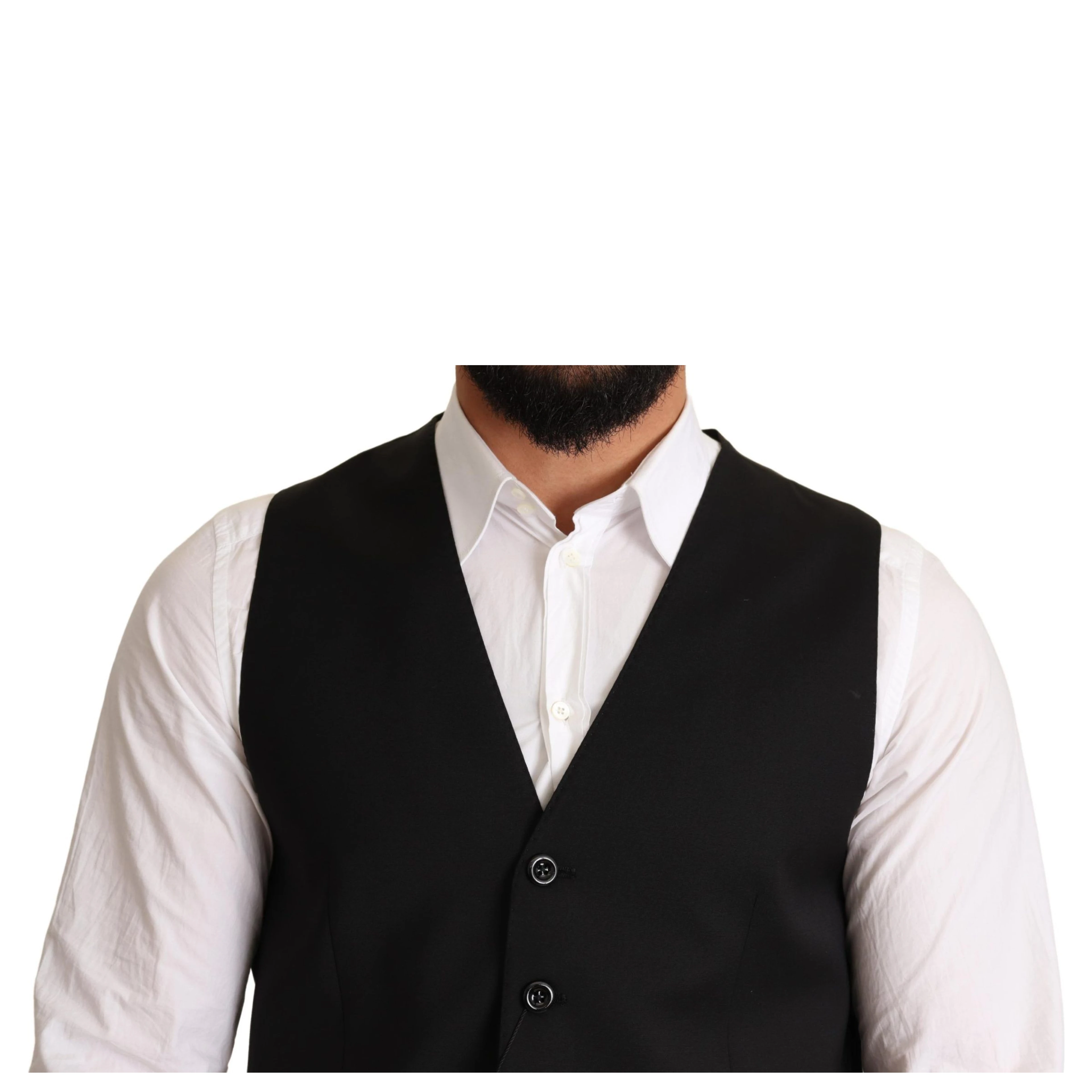 Black Wool Formal Waistcoat Dress